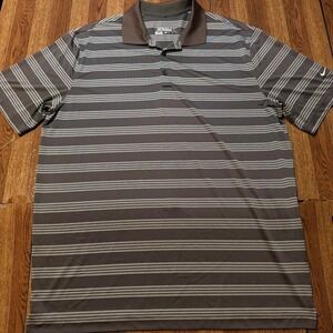 Nike Golf Tour Brown Dri-Fit Retro Sportswear Polo Button Shirt XL
